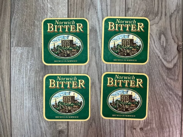 Vtg England Pub Coasters “Norwich Bitter” Brewed In Norwich Beer Mat East Anglia
