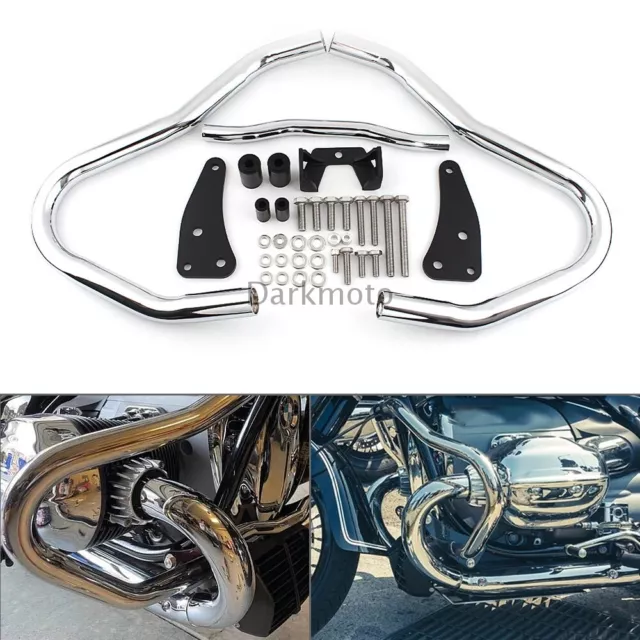 Chrome Motorcycle Engine Guard Crash Bar Bumper Tank Protector For BMW R18 20-21