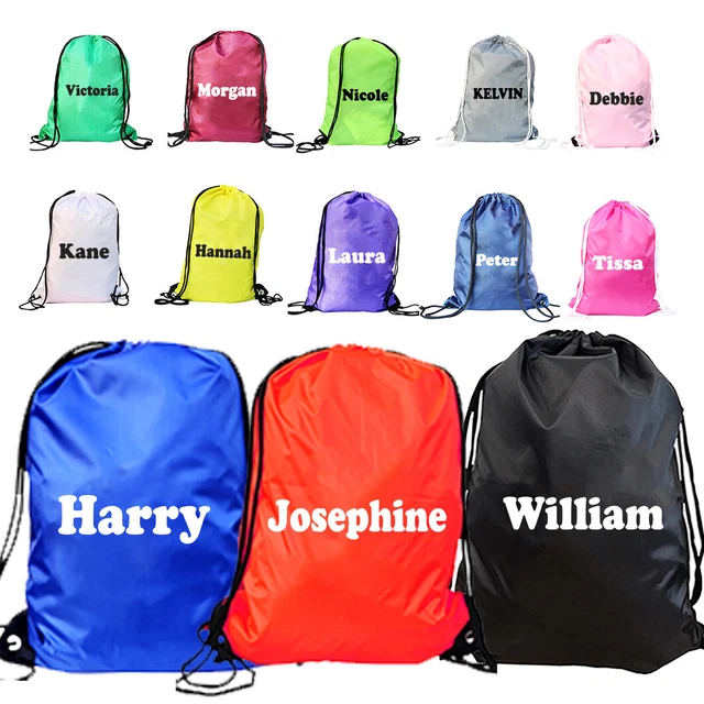 Nylon Drawstring Rucksack Bag Swimming School PE Kit Sport Kids Adults Fitness