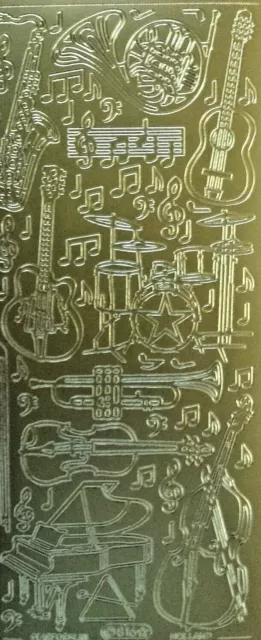 Stickerbogen  Musikinstrumente  gold   sehr schön   günstig    Neu