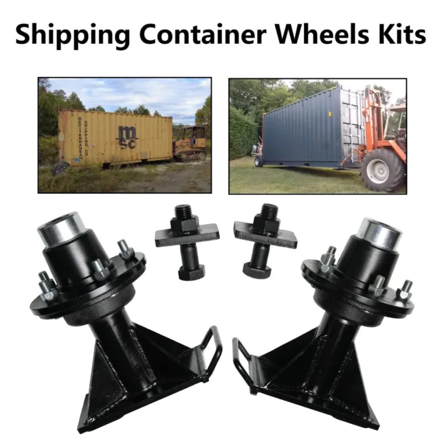 5x 5.5 Lug Superior Shipping Container Wheels, Bolt-on Spindle Kit