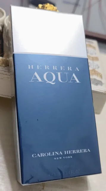 Discontinued Carolina Herrera Aqua 100ml 3.4 fl oz After Shave Lotion Sealed Box