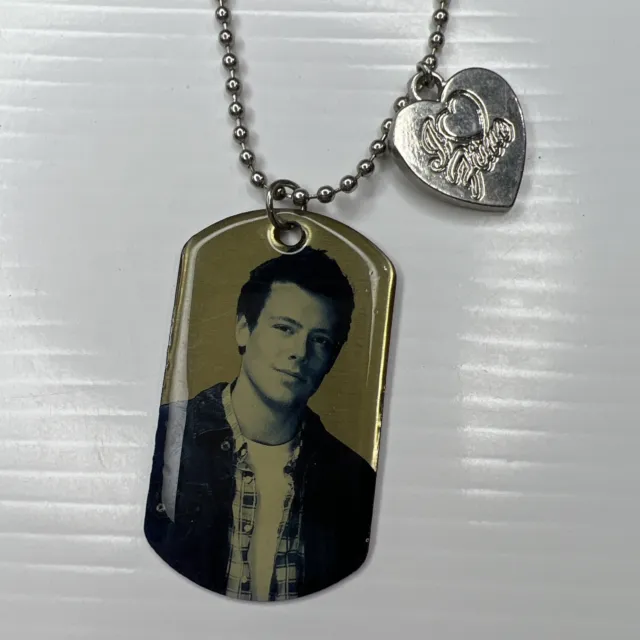 H3 Glee cory monteith tag silver chain girls necklace 18”