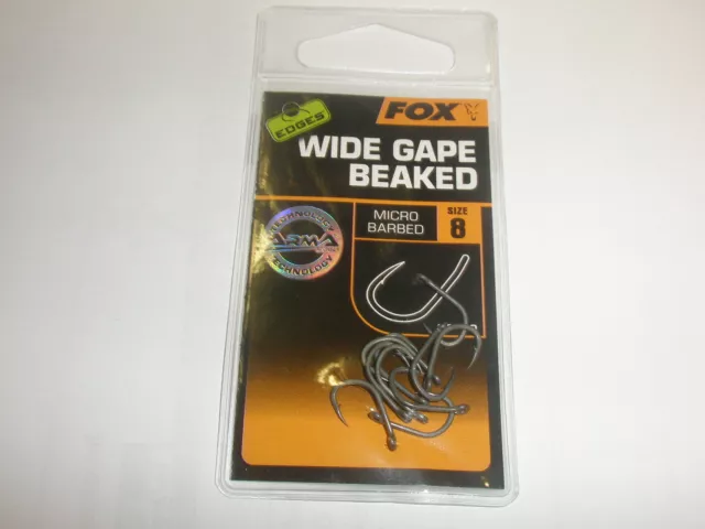 Fox Bordes Wide Gape con Pico Ganchos 10pk Todo Variedades Carpa Equipo de Pesca