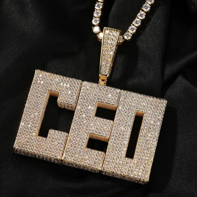 Hip Hop Custom Name Large A-Z Letters Square Pendant  Men Pendant