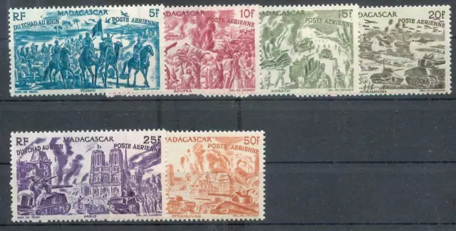 MADAGASCAR 1946 Yvert PA 66-71 ** POSTFRISCH SATZ TCHAD AU RHIN (F0869