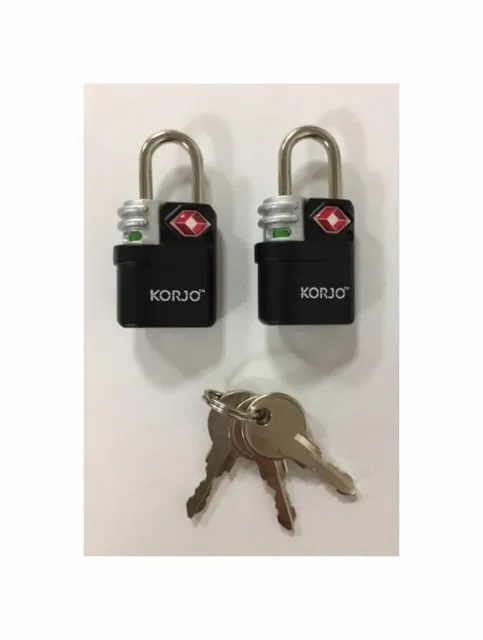 2x Korjo Travel TSA Approved Pad lock for Customs Suitcase Bag Luggage Locks Set