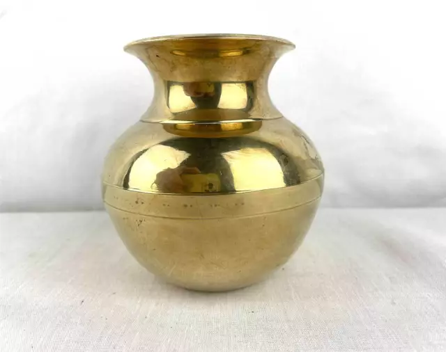Glänzende Vase aus Messing, Kugelform, Poliert, Dekorativ, 10 cm