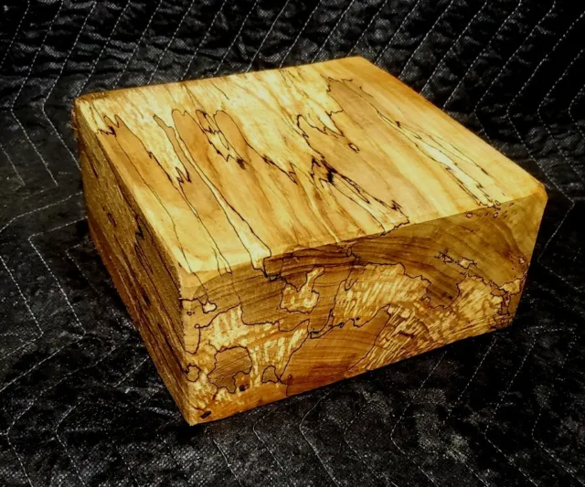8"×8"×4" Nice Spalted Ambrosia Maple Bowl Turning Blank. Lathe, Carving Wood