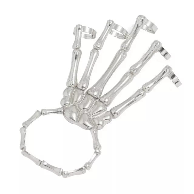 Skull Skeleton Bracelet Hand Bones Party Halloween Decoration Fingers Rings