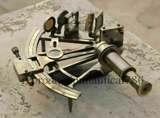 Nautical KELVIN & HUGHES Solid Brass Astrolabe Sextant Maritime Sextant Gift 2