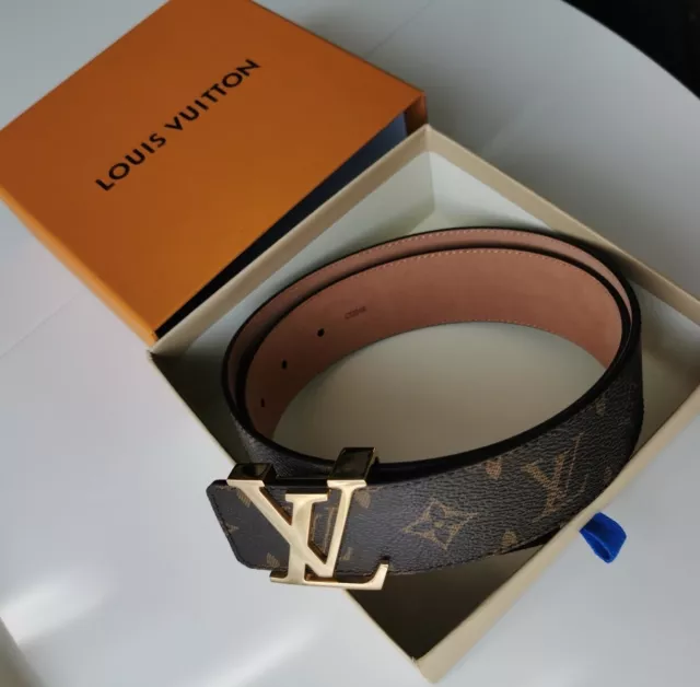 Louis Vuitton LV initials belt brown, gold buckle size 90 36