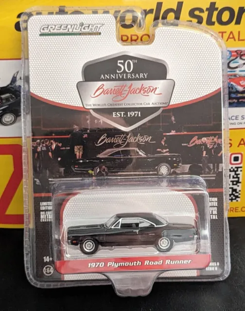 Greenlight 1/64, 1970 Plymouth Road Runner, black, Barrett-Jackson Scottsdale