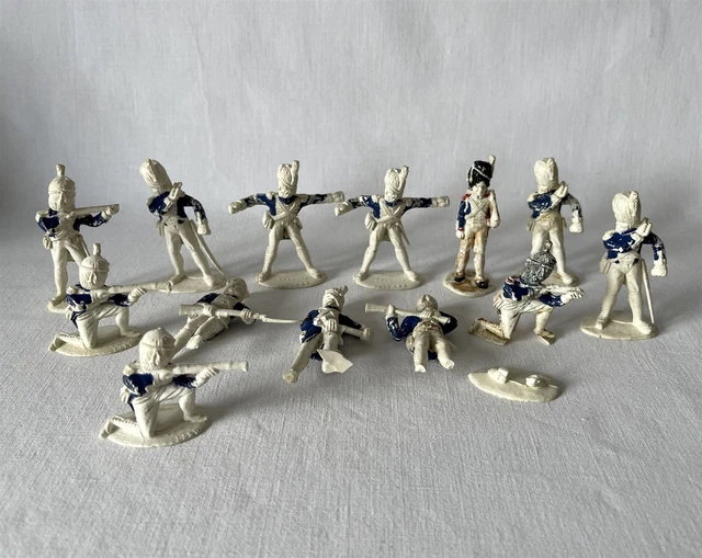 13 VINTAGE PART Painted Plastic Toy Soldiers Napoleonic War French SOME