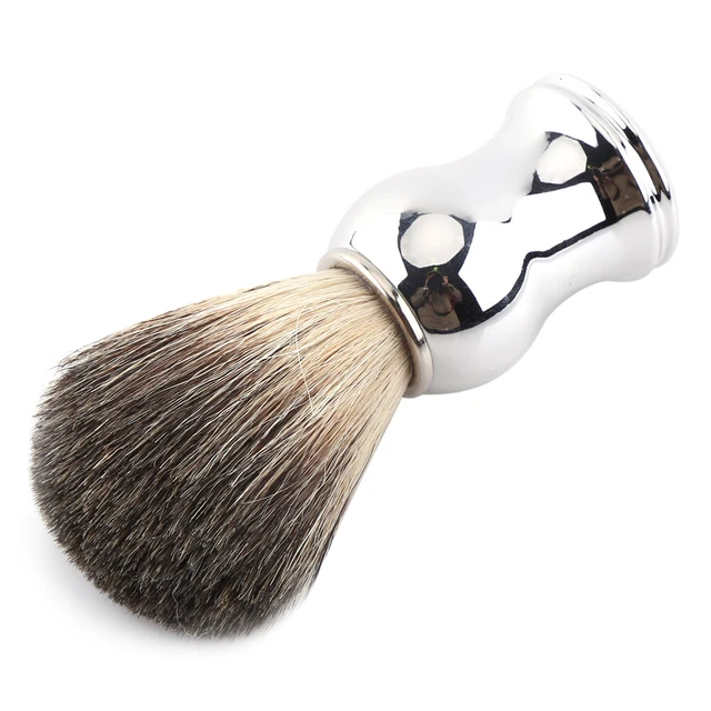 Ciotola per tazza da barba in lega con coperchio manico in argento spazzola per capelli finti Me SDS