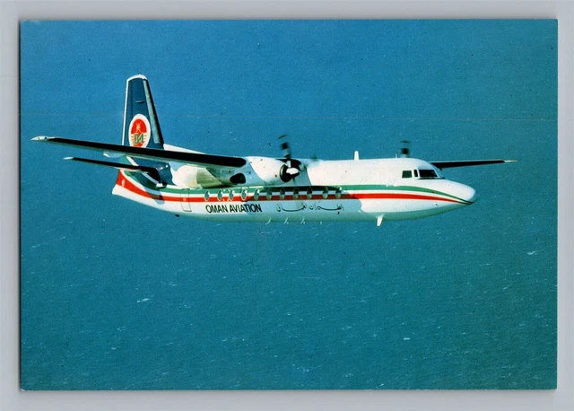 Aviation Airplane Postcard Oman Aviation Airlines Fokker F-27 Friendship AZ35