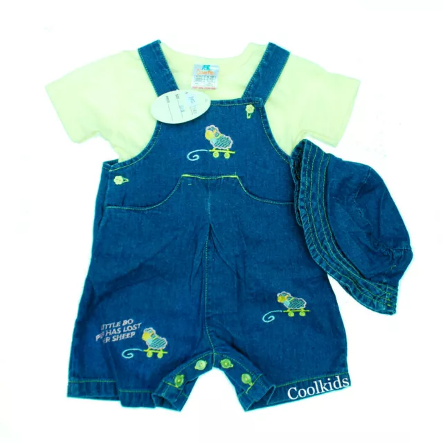 Ensemble de shorts Baby Girls Summer 3 pièces Dungarees, haut citron et 0/3,3-6,9-12 mois 3