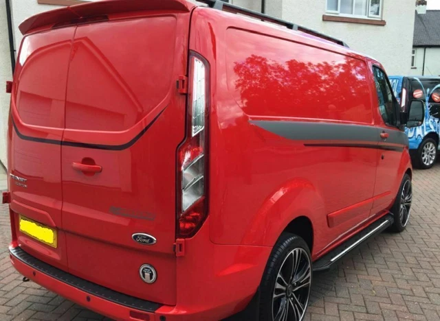 Transit Custom Rear Doors FOR FORD TRANSIT Custom Twin Rear Barn Doors Roof Spoiler (2013+) Pu ...
