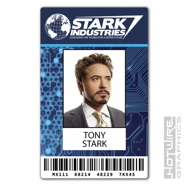 Plastic ID Card (TV & FILM Prop) - Tony Stark IRON MAN Stark Industries MARVEL