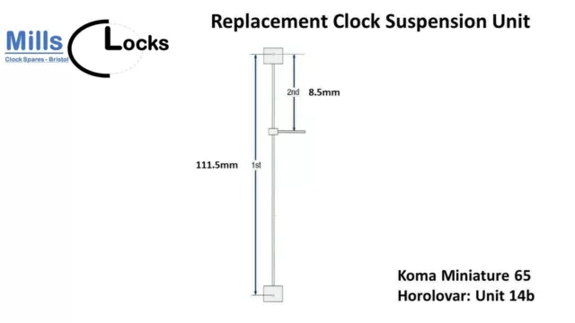 Koma Miniature 65 (Unit 14b) Horolovar Anniversary Clock 400 Day Suspension Unit