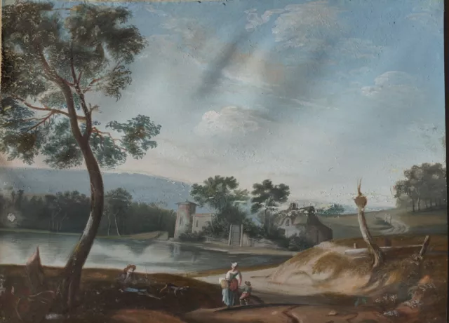 Kleine Landschaft, Gouache auf Pergament, um 1780