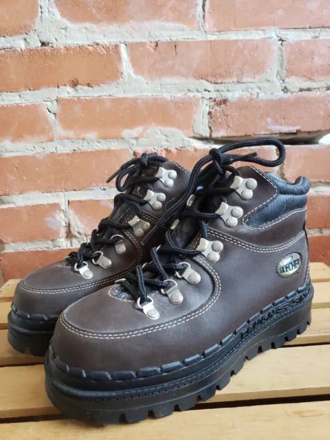 Skechers Boots Jammers Chunky Brown Leather SN7930 Women’s Size 7.5 Y2K 90’s