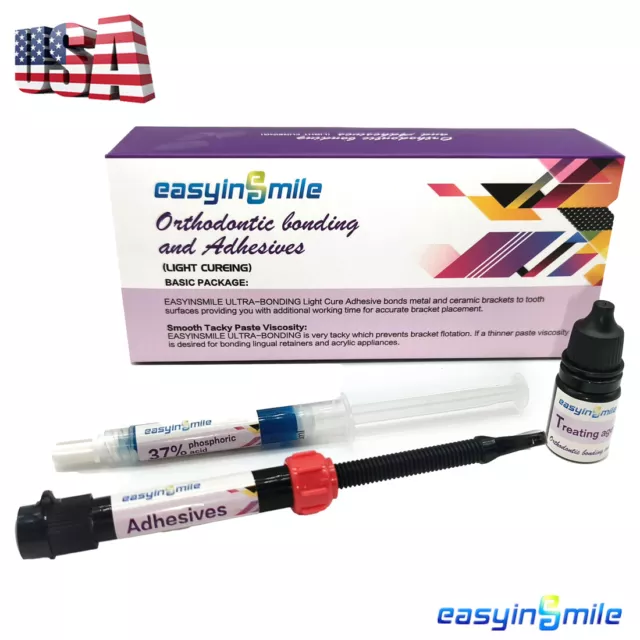 Dental Light Cure Enamel Resin Bonding Adhesive Etching Gel/composite syringe US