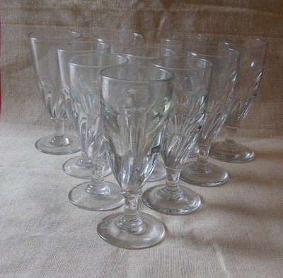verre Absinthe * 2 verres Bistro Ancien  verre  / cristal XX° trompe l'œil 