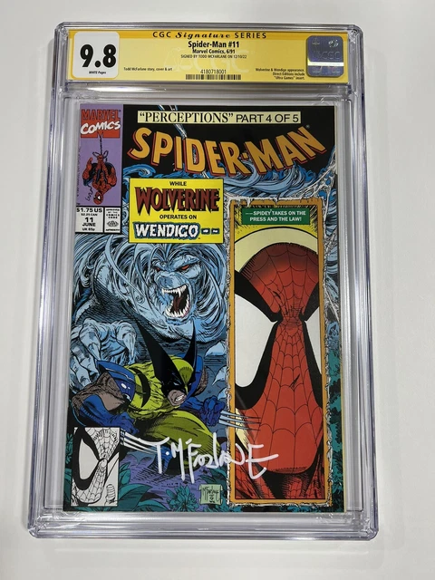 Spider-Man 11 Cgc 9.8 White Pages Ss Todd Mcfarlane Signature Series Marvel 1991