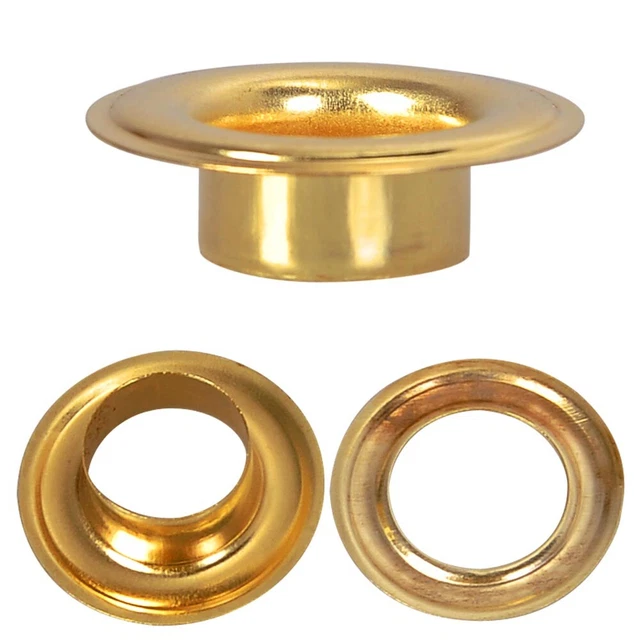 Grommets & Washers 1000 #2 3/8" Brass Eyelet Die Sign Grommet Machine Press Tool