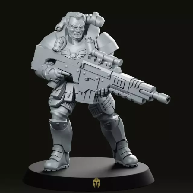 Star Marine Recon 1 Sniper Rifle Miniature Cyberpunk Starfinder Kill Team Necrom