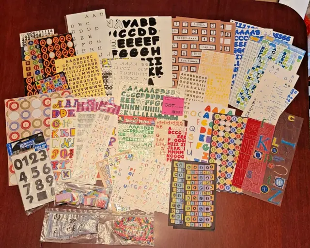 New and partially Used LETTERS & NUMBERS Scrap Pack, all colors, sizes.