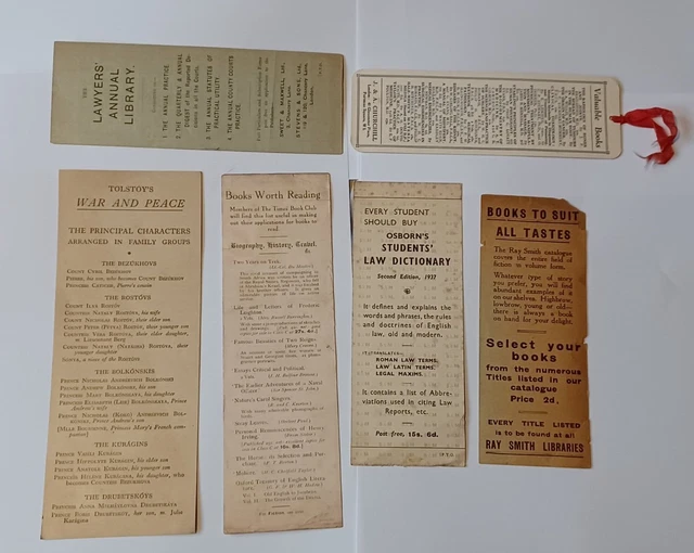 Job Lot Selection Vintage Paper Bookmarks Ephemera #1