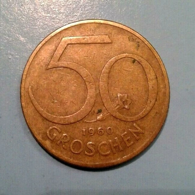 Austria 50 Groschen coin 1960