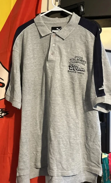 UConn Huskies Shirt Men LG Adult Polo Collar PUMA College Womens Basketball 2000