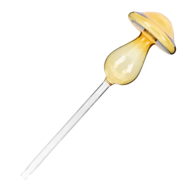 E-feilai - Spiedino di irrigazione in vetro, sfere di irrigazione funghi per piante, lampadine autoirriganti per piante d'appartamento, giardino e balcone (2 funghi trasparenti