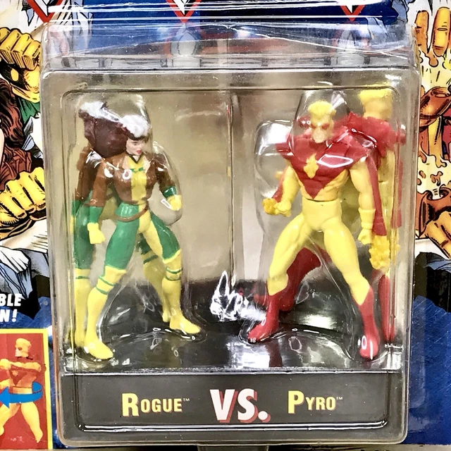 Marvel Comics X-MEN Die Cast Metal Steel Mutants Rogue Vs Pyro Collectible