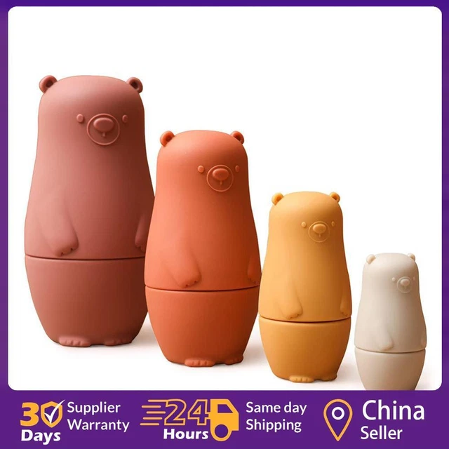 Color Size Matching Toys Best Gifts Montessori Toy for Boys Girls (Red Bear) ☘️