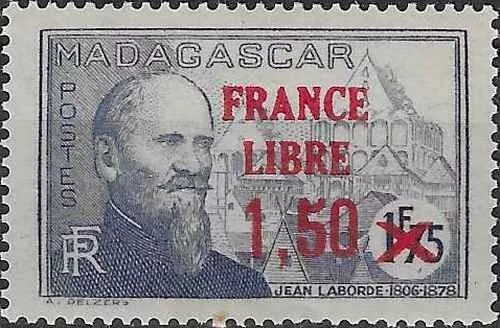 Timbre Personnages "France Libre" Madagascar 263 * (74219EQ)