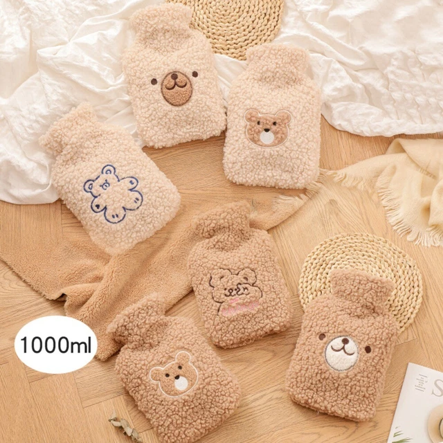 Winter Hand Warmer Warm Water Bag Cartoon Plush Water Injection Thermos Bottle