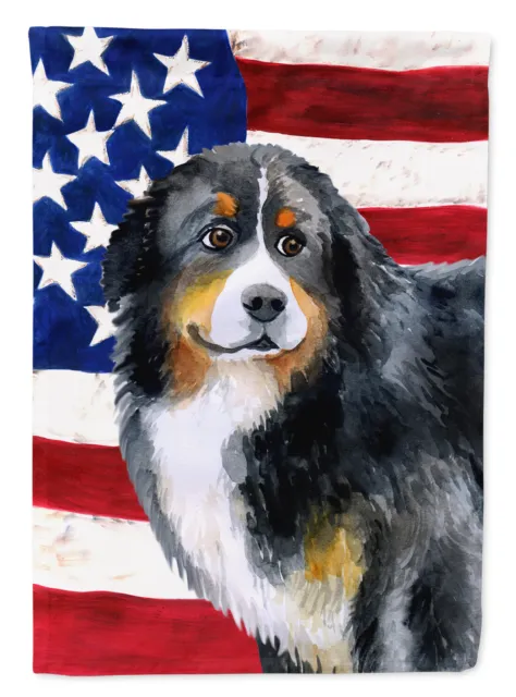 Bernese Mountain Dog Patriotic Flag Canvas House Size BB9645CHF