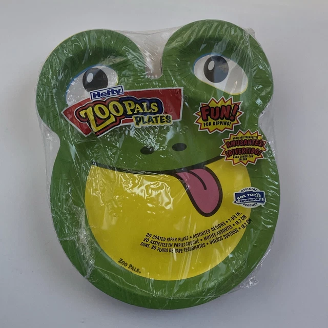 HEFTY ZOO PALS Animal Designs Paper Plates 20 Pack Sealed 2007 !!! 25.