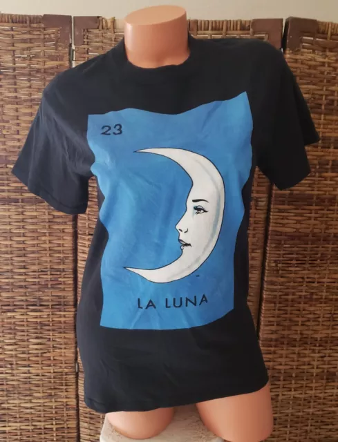 La Luna The Moon Tarot Card Don Clemente Mexican Bingo Art T-Shirt Black Size S