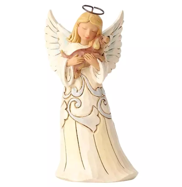 ✿ New JIM SHORE Figurine WHITE WOODLAND ANGEL Puppy Dog Memorial Heaven 4060962