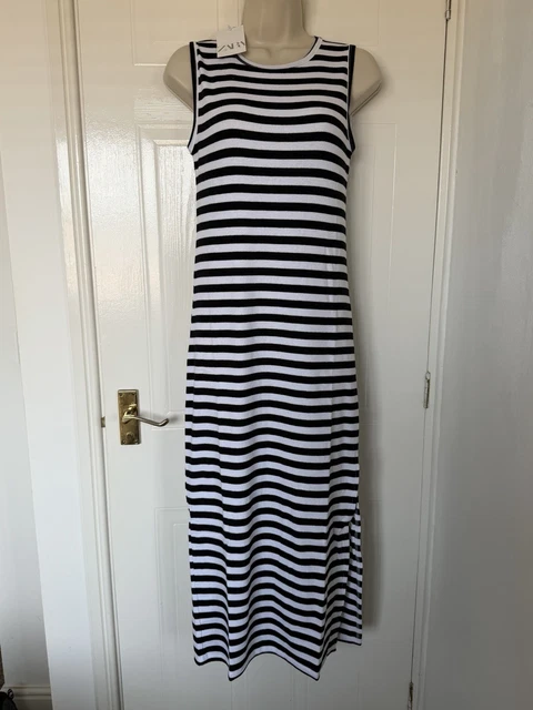 ZARA LONG KNIT Stripped Sleeveless Dress Black and White BNWT Women's Small 26.75 - PicClick UK ZARA LONG KNIT Stripped Sleeveless Dress Black and White BNWT Women's Small 26.75 - PicClick UK