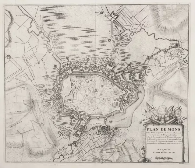 Mons Montagnes Région Wallonne Belgique Gravure Engraving 1729