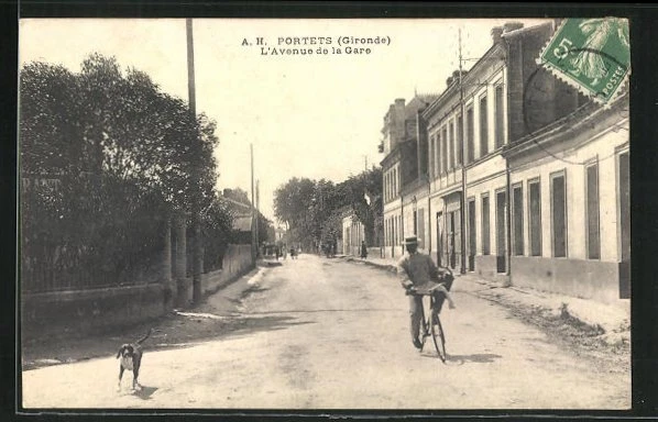 CPA Portets, l´Avenue de la Gare 1913