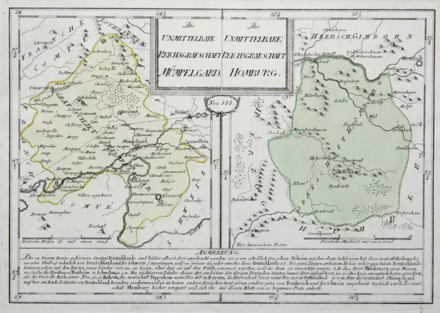 Bergisches Land Original Grabado Mapa de País Reilly 1791