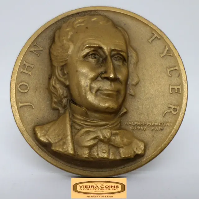 John Tyler High Relief Bronze Medal 32 mm, Medallic Art Co. NY. - # M32009