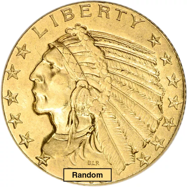 US Gold $5 Indian Head Half Eagle - AU Condition - Random Date